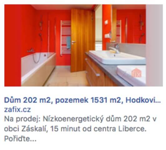 Ukázka Facebook reklama